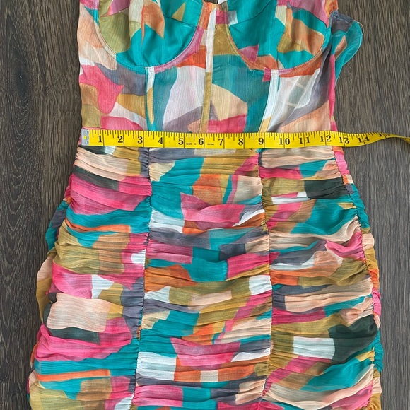 Zara 2022 chain strap multicolored printed dress - Picture 15 of 16